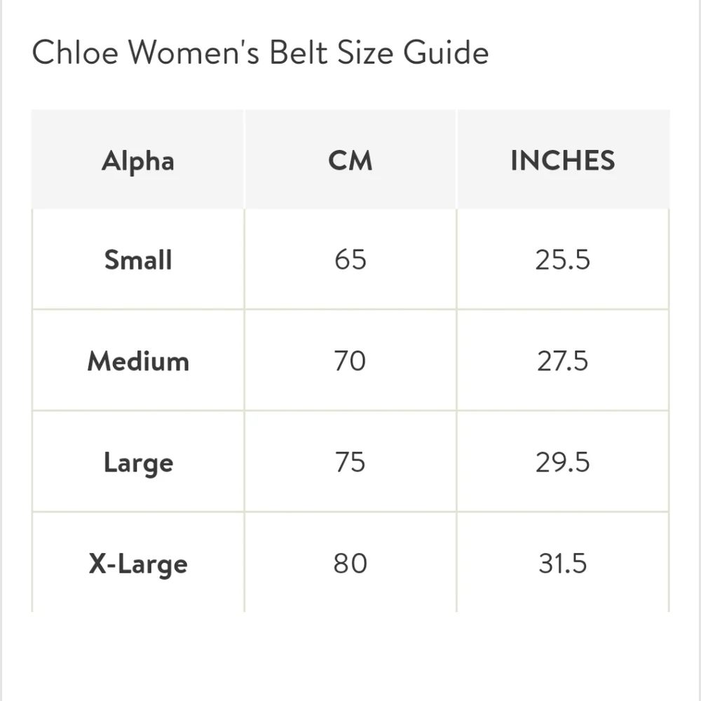 Chloe genuine python Snake whip stitch belt size 75